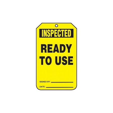Accuform Safety Tags, INSPECTED READY TO USE, 5.75in x 3.25in, RP-Plastic, 25PK TRS240PTP